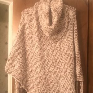 Cream and beige Poncho